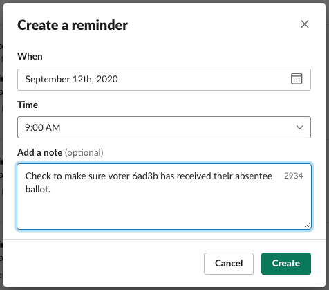 slack delete reminder